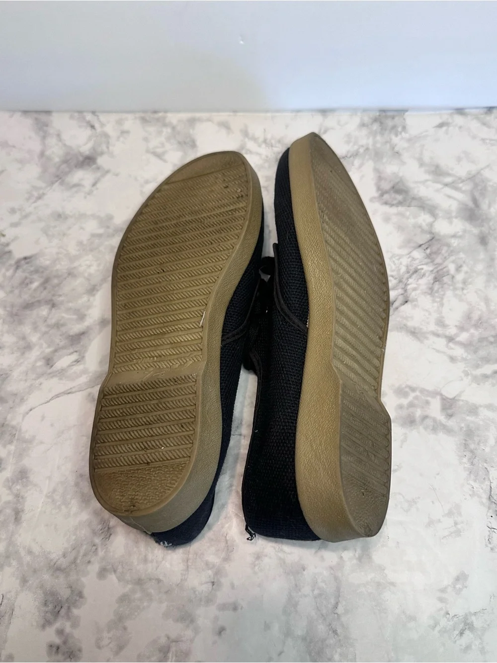 Sand & Sun “Winos”Black Canvas Lace Up Sneakers Gum Sole Casual Shoes size 7.5